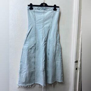 WeWoreWhat Denim Strapless Dress in Light Blue